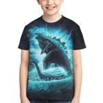 MUKASY Dinosaur Monster Shirt Girls Novelty 3D Short Sleeve T-Shirt X-S