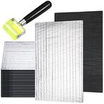 196 Mil Car Sound Deadening Mat Sound Deadener Automotive Audio Noise Insulation Dampening Insulation Mat with Rubber Roller for Hood Ceiling Door 15.7 x 9.8 in Each Sheet (31 Pcs)