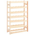 vidaXL Solid Pinewood Wine Rack for 42 Bottles - Compact and Space-Saving, Easy to Assemble with Included Mounting Materials, Customizable Design