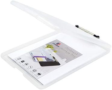 OFFIDIX Clipboard Storage Box Transparent Plastic Paper Clipboard Paper Holder Storage Clip Board Ideal for School, Home and Office Use