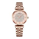 NIBOSI Stainless Steel Women Watches Analogue Wrist Watches Watches For Women'S & Girls&Miss&Ladies Rose Gold Dial Watch With Stylish Diamond Studded Watches