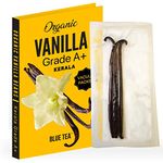 BLUE TEA - Vanilla Beans (Kerala Organic Farms) 3 Pods (12-15) Gram - Vacuum Sealed - | Prime Gourmet Grade A 5~6 For Baking, Extract, Coffee, Brewing, Cooking - Vanilla