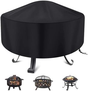 FEIERYA Fire Pit Cover Round for Fire Pit 22-34 Inch, Waterproof Outdoor FirePit Cover, Full Coverage Patio Round Fire Pit Cover - Dustproof Anti UV and Tear Resistant