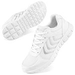 Judxsious Athletic Running Shoes for Women Breathable Mesh Sneakers Lightweight Walking Shoes Comfortable Gym Shoe Fashion Tennis Women Shoes White