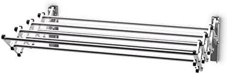 Multigot Extendable Drying Rack, Stainless Steel Wall Mounted Clothing Airer Dryer, Towel Clothes Horse for Balcony Bedroom Bathroom