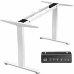 VIVO Electric Dual Motor Stand Up Desk Frame for 40 to 85 inch Table Tops, Frame Only, 2 Stage Height Adjustable DIY Workstation with Memory Controller, White, DESK-E-200W