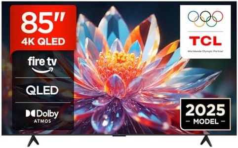 TCL 85T6C-UK 85 Inch QLED 4K HDR TV, Fire TV (Smart TV with Dolby Vision & Atmos, HDR10+, Press & Ask Alexa, 2025 Model)