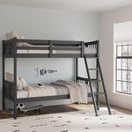 Storkcraft Caribou Solid Hardwood Twin Bunk Bed, Gray