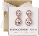 AMY O Mother of The Bride. Mother of The Groom - CZ Teardrop Earrings in Silver or Rose Gold