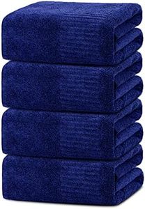 SEISSO Bath Towels Set of 4, 88×160 CM Bath Sheet Super Absorbent & Lightweight Quick Drying Oversized Bath Towel for Beach, Travel, Gym, Sauna, Camp, Pool (Navy Blue)