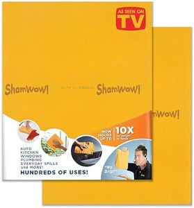 (2 Pack) - The Original Shamwow - Super Absorbent Multi-Purpose Cleaning Shammy (Chamois) Towel Cloth, Machine Washable, Will Not Scratch, Orange (2 Pack)