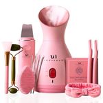 Facial Steamer Spa Kit with Complimentary 17 Skin Care Tools | Face Steamer for Facial Deep Cleaning with Towel Warmer & Humidifier Mode| Self Care Gifts for Women| Spa Gifts| Birthday Gifts for Women