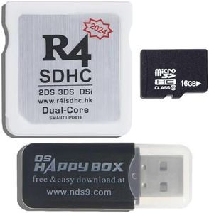 R4 2024 HK SDHC Dual Core Update Adapter Card with 16GB TF SD Card for DS DSI 2DS 3DS NDS, No Game Timebomb, White