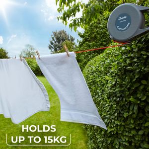Vileda Cordomatic 15m Retractable Washing Line – Wall Mounted, Indoor/Outdoor