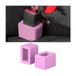 BELOMI 2 Pack Seat Belt Buckle Holder, Easy Access to The Buckles of Rear Seats, Silicone Seat Belt Buckle Booster Fit for Kids, Car Seatbelt Holder Makes Receptacle Upright Buckling (Pink)