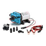 Onsen - 3.0 Diaphragm RV Marine 12-Volt Water Pump - for Cabins, Boats, RV Fixtures, & Tankless Water Heaters - with Strainer, 1/2" Adapters, & 12 Volt Battery Alligator Clips