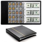 Jucoan Coin Collection Album, 310 Pockets Coin and Currency Collecting Album, 60 Pockets Paper Money Stamp + 250 Pockets Coin Holder Books, Coin Collecting Supplies for Collectors