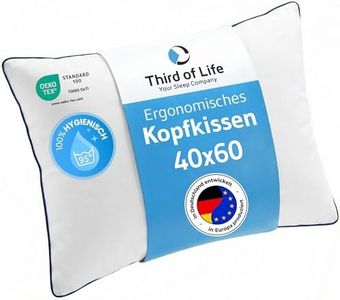 Kopfkissen 40x60 inSPIRO, Premium Kissen von Schlafexperten entwickelt, Ergonomisches Schlafkissen für Seitenschläfer, Rückenschläfer, Bauchschläfer, Ideales HWS Nackenstützkissen, Pillow made in EU