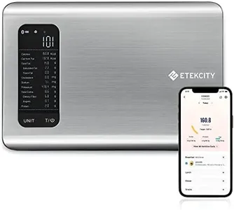 Etekcity Smart Food Kitchen Scale with Nutritional Calculator, Free App with 19 Nutrients Tracking, Calorie, Marco, Digital grams and ounces for weight loss, Premium Stainless Steel, 11lb