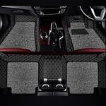 AutoZing 7D Premium Custom Fitted Car Foot Mats for Hyundai Creta Facelift 2024-Black Silver