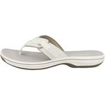 Clarks Women's Brinkley Sea Flip Flops, White White Synthetic, 6 UK