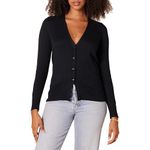 Amazon Essentials Women's Lightweight V-Neck Cardigan Jumper (Available in Plus Size), Black, 3XL Plus