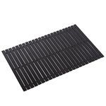 Bamboo Bath Mat Bathroom Rugs Floor Wood Shower Bathtub Waterproof Non Slip Accessories 16x24 Inch Easy to Clean, Black Bamboo, 1 pc