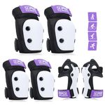 Adjustable Kids Knee Pads Elbow Pads Wrist Guards Set for 3-8 Years Child Protective Gear Set for Roller Skates,BMX,Bike,Cycling, Skateboard, Inline Skating, Scooter Riding Sports,Football