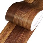 LaCheery Shiplap Wood Border Wallpaper Peel and Stick Mirror Frame Border Bathroom Mirror Border Peel and Stick Wood Grain Repair Tape Brown Wood Bulletin Board Border Trim Classroom Border 7.6CM x 5M