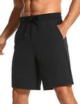 CRZ YOGA Men's Linerless Workout Shorts - 7'' Quick Dry Running Sports Athletic Gym Shorts with Pockets Black Large