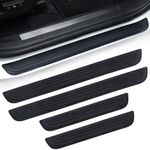 SINGARO Car Door Threshold Protection, 4PCS Door Edge Step Dust Shield Cover, Door Width 19.8x1.57inch Car/SUV Universal Rubber Scratch Resistant Exterior Accessories (Black)