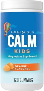 Natural Vitality Calm, Magnesium Citrate Kids Supplement, Stress Relief Gummies, Supports a Healthy Response to Stress, Gluten Free, Vegan, Sweet Citrus, 120 Gummies