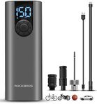 ROCKBROS Portable Air Pump 150PSI Mini Electric Tire Pump Inflator 5 Modes Cordless Air Compressor with 2*2600 mAh Rechargeable Lithium Battery Portable Tire Pump with LED Light for Bike Motorcycle Car Tires Balls Inflatables