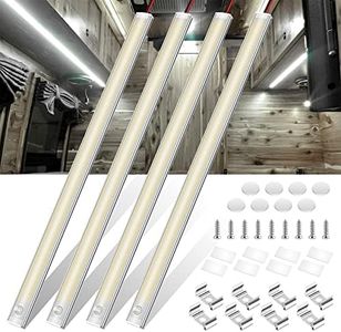 WELLUCK 12V Interior LED Light Bar, 1600LM COB Interior Light Strip w/ Switch for Car, Trailer, Truck Bed, Van, RV, Cargo, Boat, Cabinet, Slim Enclosed Trailer Lights Fixture, 12 Volt Led Lighting