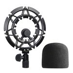 Blue Yeti Shock Mount with Microphone Pop Filter Windscreen - Compatible with Blue Yeti and Yeti Pro Boom Arm, Alloy Shockmount Reduces Vibration Noise and Improve Recording Quality by YOUSHARES