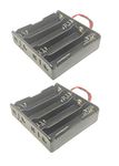 INVENTO 2pcs 18650 Battery Holder Case 4 cell Battery Box 4 slot Plastic Battery Case for DIY