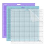 REALIKE 12x12 Cutting Mat for Cricut Explore One/Air/Air 2/Maker(3 Mats), Gridded Adhesive Non-Slip Cut Mat for Crafts, Quilting, Sewing and All Arts (Variety)