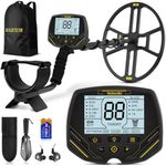 14" Metal Detector for Adults, Double-D Metal Detectors with Higher Sensitivity, Waterproof Metal Detectors with Large IP68 Search Coil, Professional DISC & Pinpointer Metal Detector Mode