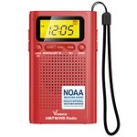 NOAA Weather Radio - Emergency Digital Radio WB/AM/FM - Alert Mode - Portable Radio with Best Reception and Longest Lasting Transistor. Powered by 2 AAA Battery with Mono Headphone Socket, by Vondior