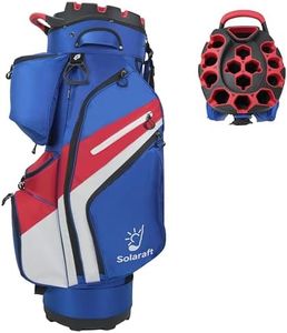 Solaraft 14-Way Golf Cart Bag | Waterproof Lightweight Golf Bag with Silent Dividers, Insulated Cooler Pocket & Umbrella Holder for Men & Women