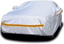 Autsop Car Cover Waterproof All Weather, 6 Layer Car Cover for Automobiles Outdoor Full Cover Hail UV Protection with Zipper, Universal A1-3L(Fits Sedan 171" to 180")