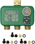 MOES 3 Zone Water Timer for Garden Hose, 3/4 in Brass Inlet and Outlets, Battery Operated Sprinkler Timer, 3 Outlet Faucet Valve, Sequential Watering, Rain Delay, Non-WiFi