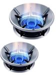 SARVOPARI-Sliver Gas Saver Burner Stand Pack Of 2-Gas Chula Burner Gas Saver Stand Jali Ring Fire & Windproof Energy Saving, Gas Chula Support Stand 4 Legs Supported For Indian Gas 0.7mm