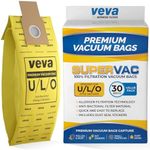 VEVA 30 Pack Premium SuperVac Vacuum Bags Type U/L/O Microlined compatible with Kenmore Sears Upright vacuum cleaners replacement Style U, L, O, 5068, 50688, 50690, 50105 bags