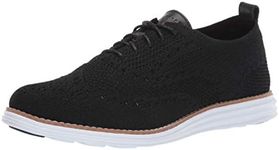 Cole Haan Women's OriginalGrand Stitchlite Wingtip Oxford, Black Knit/Optic White, 8