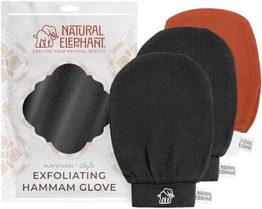 Natural Elephant Exfoliating Hammam Glove (2 Black and 1 Orange (Pack of 3))