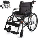 Wheelchairs for Adults, WHLICKS 2025 Premium Comfortable Transport Wheelchair Lightweight Foldable，25lb Portable Transfer Chair for Seniors with Swing-Away footrests and Anti Tipper, 264lb Capacity