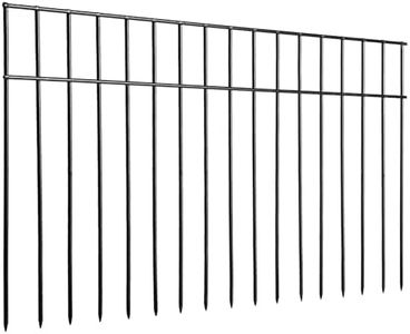 No Dig Fence 24x15-inch Animal Barrier Fence Underground Decorative Garden Fencing with 1.5 Inch Spike Spacing Dog Fence for The Yard Metal Fence Panel Ground Stakes for Outdoor Patio (5 Pack)