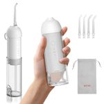 BESTEK Water Dental Flosser Teeth Pick: Cordless Portable Oral Irrigator with 4 Jet Tips, Rechargeable IPX7 Waterproof Water Flosser for Teeth, Gums, Braces Care and Travel