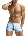 COOFANDY Men's Swimsuit Camo Quick Dry Mens Swimming Shorts Trunks with Pockets, Camo, Large